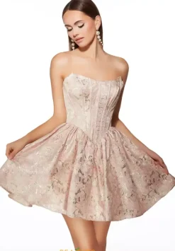 Bat Mitzvah|8Th Grade Dance^Alyce Short Scoop Neckline Dress 3007 Pink