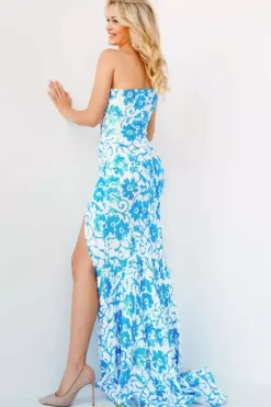 Fitted|Long Dresses^Jovani Single Shoulder Long Dress 08256