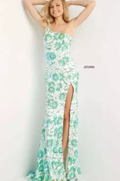 Fitted|Long Dresses^Jovani Single Shoulder Long Dress 08256