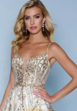 Bat Mitzvah|Short Dresses^Splash F343 Gold/White