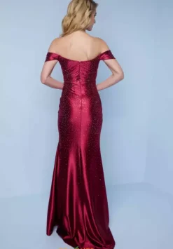 Fitted|Long Dresses^Splash K737 Wine