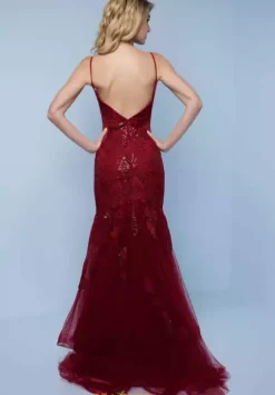 Fitted|Long Dresses^Splash K715 Marsala