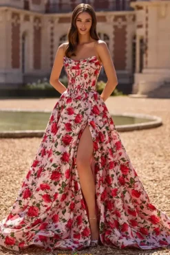 Sweet Sixteen|Long Dresses^Sherri Hill Strapless A Line Long Dress 57723