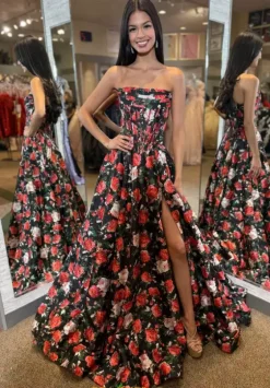 Sweet Sixteen|Long Dresses^Sherri Hill Strapless A Line Long Dress 57723
