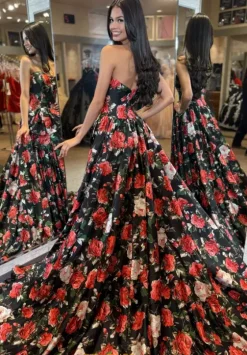 Sweet Sixteen|Long Dresses^Sherri Hill Strapless A Line Long Dress 57723