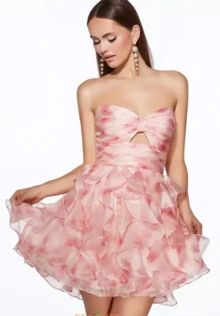 Bat Mitzvah|8Th Grade Dance^Alyce Strapless A Line Short Dress 30023 Rose Quartz