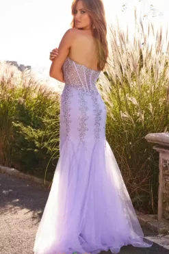 Fitted|Plus Size^Jovani Strapless Beaded Long Dress 22538