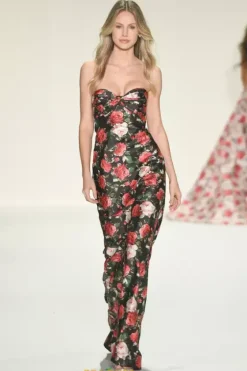 Fitted|Long Dresses^Sherri Hill Strapless Fitted Print Dress 57962