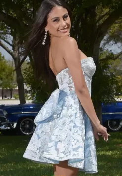 Bat Mitzvah|8Th Grade Dance^Jasz Couture Sweetheart Neckline A Line Dress 1717 Light Blue