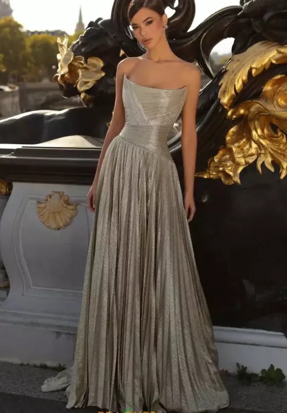 A Line|Long Dresses^Tarik Ediz 98200 Gold