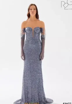 Long Sleeve Prom Dresses|Long Dresses^Tarik Ediz 52077 Silver