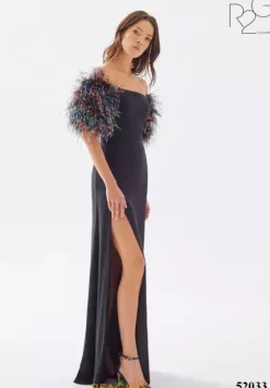 Fitted|Long Dresses^Tarik Ediz 52033 Black