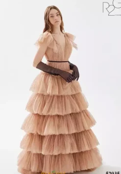 Long Dresses|Plus Sized Dresses^Tarik Ediz 52035 Champain