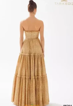 Long Dresses|Plus Sized Dresses^Tarik Ediz 98201 Gold