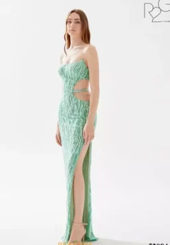 Long Dresses^Tarik Ediz 52084 Basil Green