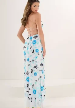 Fitted|Long Dresses^Tiffany 16298 Indigo Petal