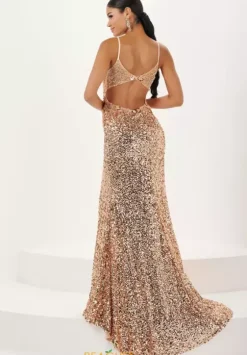 Fitted|Long Dresses^Tiffany 16059 Gold