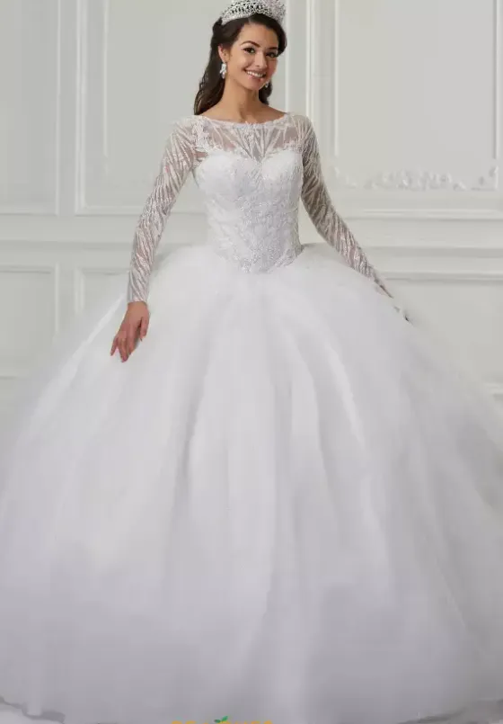 Quince Dresses With Sleeves|Plus Sized Quince Dresses^Tiffany Quinceanera 56424 Ivory/Ivory
