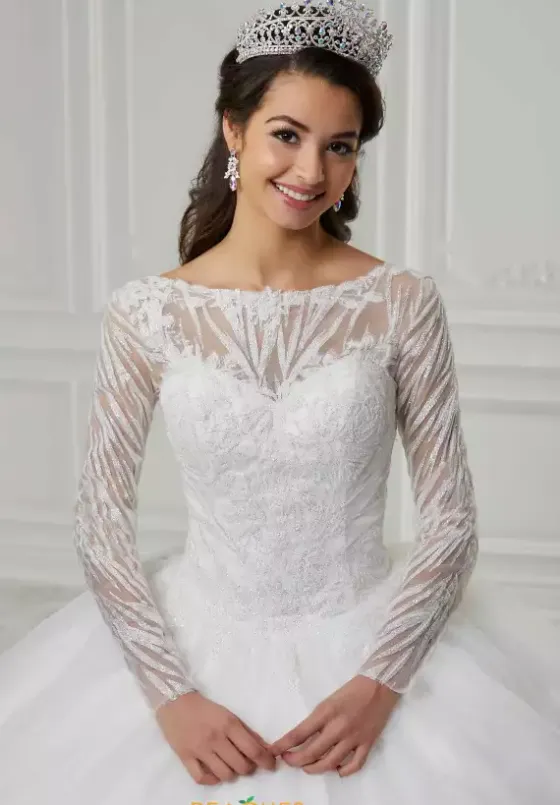 Quince Dresses With Sleeves|Plus Sized Quince Dresses^Tiffany Quinceanera 56424 Ivory/Ivory