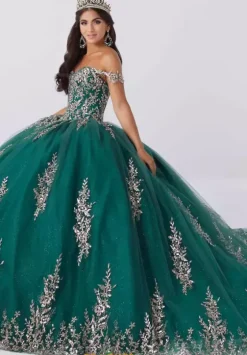 Sweet Sixteen|Plus Sized Quince Dresses^Tiffany Quinceanera 56466 Hunter/Rose Gold