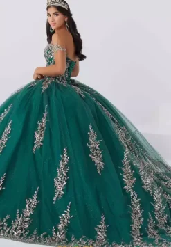 Sweet Sixteen|Plus Sized Quince Dresses^Tiffany Quinceanera 56466 Hunter/Rose Gold
