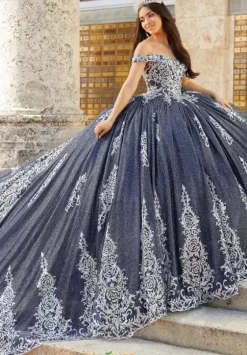 Sweet Sixteen|Plus Sized Quince Dresses^Tiffany Quinceanera 26030 Navy/Silver