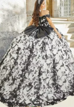 Sweet Sixteen|Plus Sized Quince Dresses^Tiffany Quinceanera 26025 Black Butterfly