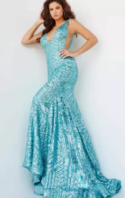Pageant|Long Dresses^Jovani V Neck Long Fitted Dress 59762
