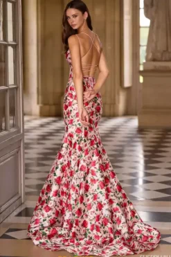 Mermaid|Fitted^Sherri Hill V Neckline Mermaid Dress 57720