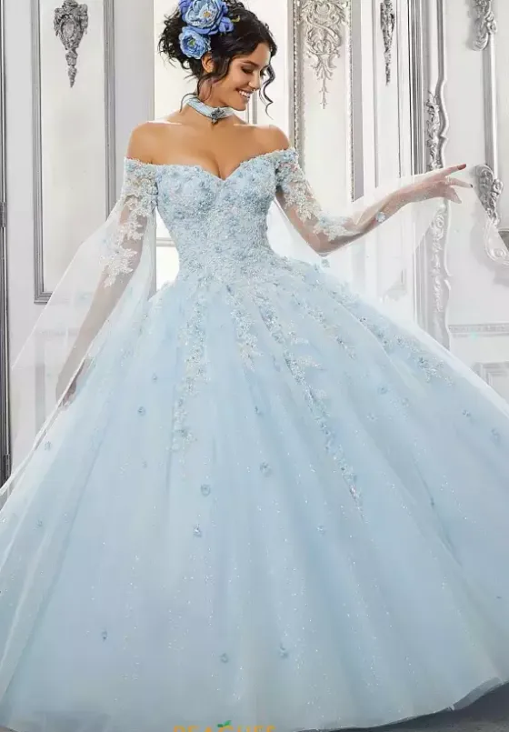 Quince Dresses With Sleeves|Plus Sized Quince Dresses^Vizcaya Quinceanera 60143