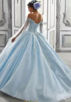 Quince Dresses With Sleeves|Plus Sized Quince Dresses^Vizcaya Quinceanera 60143
