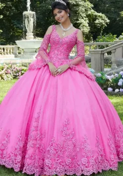 Quince Dresses With Sleeves|Plus Sized Quince Dresses^Vizcaya Quinceanera 89270