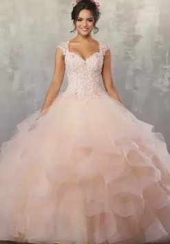Long Dresses|Plus Sized Dresses^Vizcaya Quinceanera 89177 Blush/Champagne