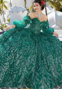 Sweet Sixteen|Quince Dresses With Sleeves^Vizcaya Quinceanera 89353