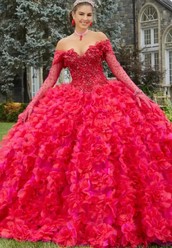 Quince Dresses With Sleeves|Plus Sized Quince Dresses^Vizcaya Quinceanera 34081