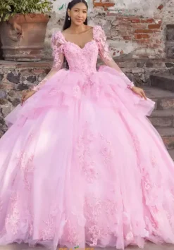 Quince Dresses With Sleeves|Plus Sized Quince Dresses^Vizcaya Quinceanera 89558