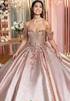 Sweet Sixteen|Plus Sized Quince Dresses^Vizcaya Quinceanera 89519 Rose Gold