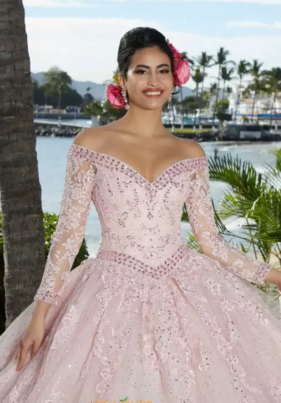 Quince Dresses With Sleeves|Plus Sized Quince Dresses^Vizcaya Quinceanera 89360