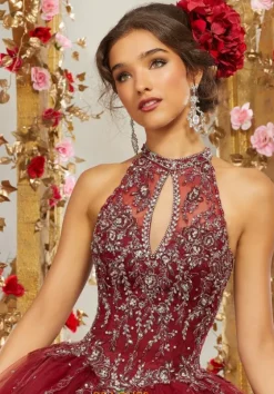 Long Dresses|Plus Sized Dresses^Vizcaya Quinceanera 89236 Sangria