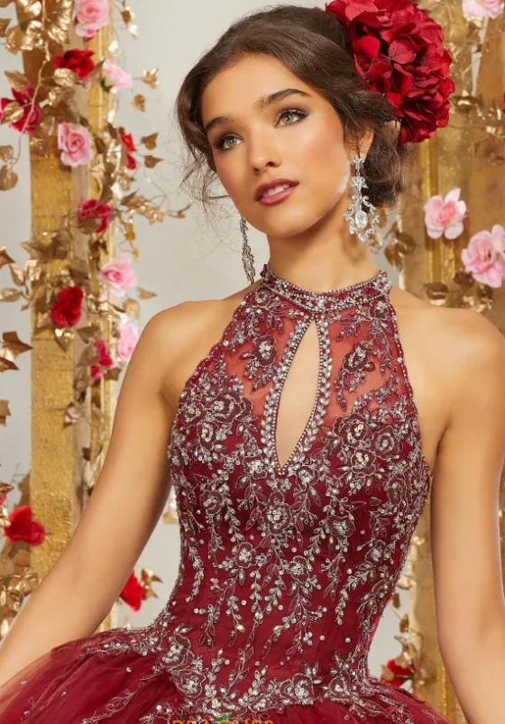 Long Dresses|Plus Sized Dresses^Vizcaya Quinceanera 89236 Sangria