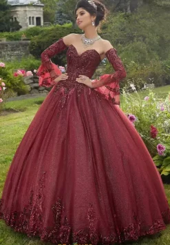 Quince Dresses With Sleeves|Plus Sized Quince Dresses^Vizcaya Quinceanera 60110
