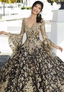 Quince Dresses With Sleeves|Plus Sized Quince Dresses^Vizcaya Quinceanera 34075