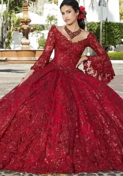 Quince Dresses With Sleeves|Plus Sized Quince Dresses^Vizcaya Quinceanera 34075