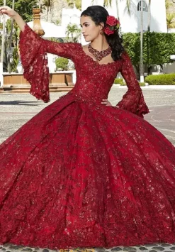 Quince Dresses With Sleeves|Plus Sized Quince Dresses^Vizcaya Quinceanera 34075