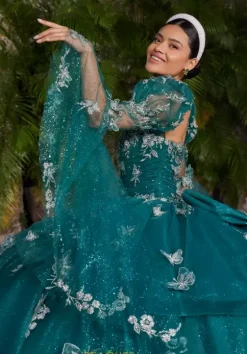 Quince Dresses With Sleeves|Plus Sized Quince Dresses^Vizcaya Quinceanera 89548