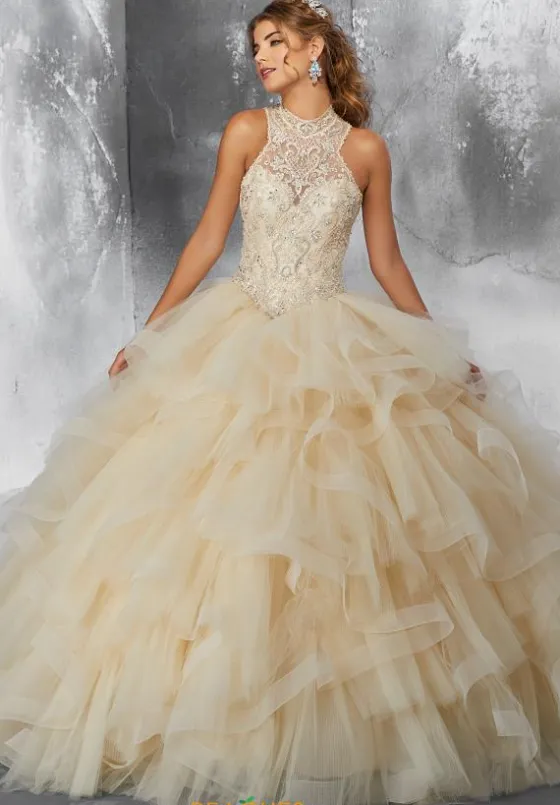 Plus Sized Quince Dresses|Sweet Sixteen^Vizcaya Quinceanera 89187 Champagne