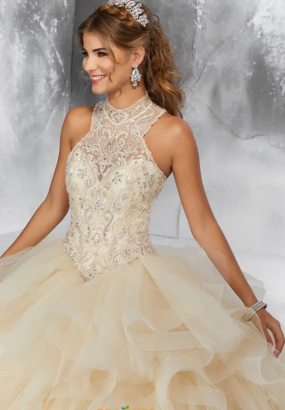 Plus Sized Quince Dresses|Sweet Sixteen^Vizcaya Quinceanera 89187 Champagne