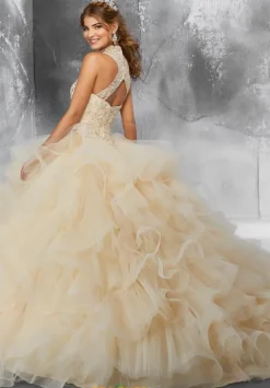 Plus Sized Quince Dresses|Sweet Sixteen^Vizcaya Quinceanera 89187 Champagne