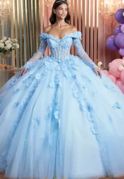 Quince Dresses With Sleeves|Plus Sized Quince Dresses^Vizcaya Quinceanera 89505
