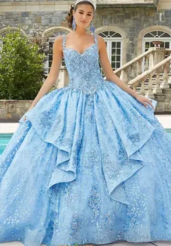 Sweet Sixteen|Quince Dresses With Sleeves^Vizcaya Quinceanera 89416 French Blue